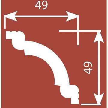 Карниз Cosca Decor (Коска) KX008, 49х49, 2000 мм, Экополимер