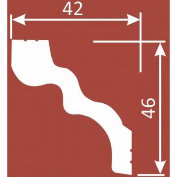 Карниз Cosca Decor (Коска) KX032, 46х42, 2000 мм, Экополимер