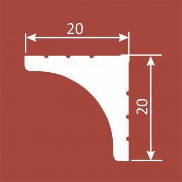 Карниз Cosca Decor (Коска) KX021, 20х20, 2000 мм, Экополимер