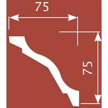 Карниз Cosca Decor (Коска) KX028, 75х75, 2000 мм, Экополимер