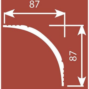 Карниз Cosca Decor (Коска) KX009, 87х87, 2000 мм, Экополимер