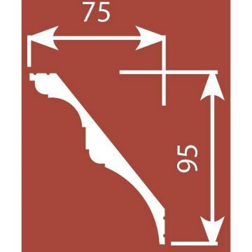 Карниз Cosca Decor (Коска) KX013, 95х75, 2000 мм, Экополимер