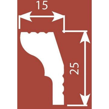 Карниз Cosca Decor (Коска) KX010, 25х15, 2000 мм, Экополимер