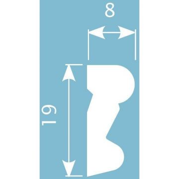 Молдинг Cosca Decor (Коска) MX003, 19х8, 2000 мм, Экополимер
