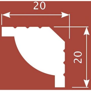 Карниз Cosca Decor (Коска) KX020, 20х20, 2000 мм, Экополимер