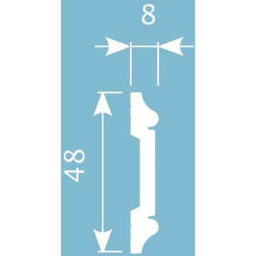 Молдинг Cosca Decor (Коска) MX006, 48х8, 2000 мм, Экополимер