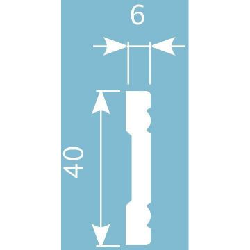 Молдинг Cosca Decor (Коска) MX015, 40х6, 2000 мм, Экополимер