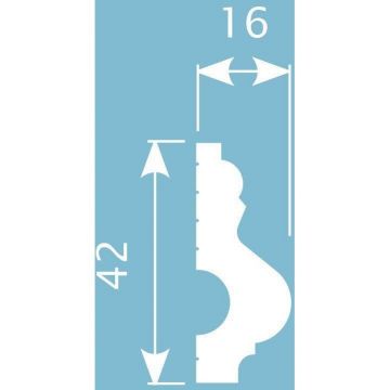 Молдинг Cosca Decor (Коска) MX037, 42х16, 2000 мм, Экополимер