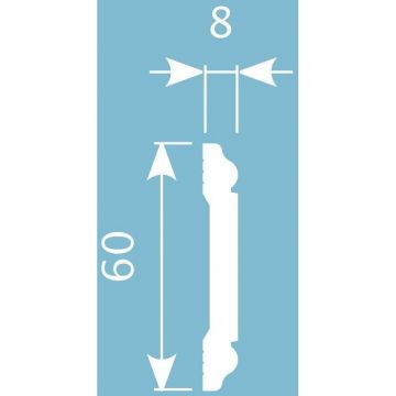 Молдинг Cosca Decor (Коска) MX008, 60х8, 2000 мм, Экополимер
