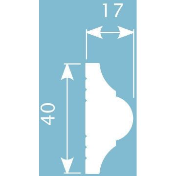Молдинг Cosca Decor (Коска) MX002, 40х17, 2000 мм, Экополимер