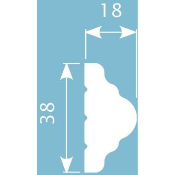 Молдинг Cosca Decor (Коска) MX009, 38х18, 2000 мм, Экополимер