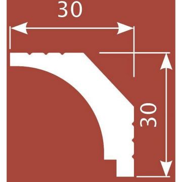 Карниз Cosca Decor (Коска) KX019, 30х30, 2000 мм, Экополимер