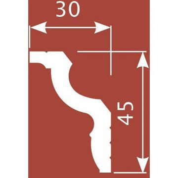 Карниз Cosca Decor (Коска) KX022, 45х30, 2000 мм, Экополимер