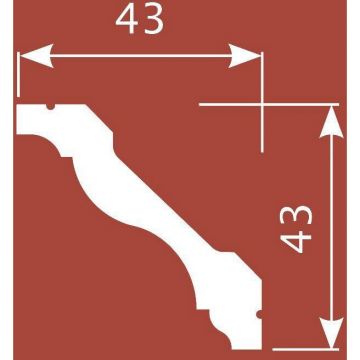 Карниз Cosca Decor (Коска) KX017, 43х43, 2000 мм, Экополимер
