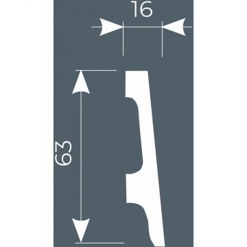 Плинтус Cosca Decor (Коска) PX045, 63х16, 2000 мм, Экополимер