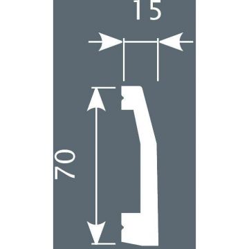 Плинтус Cosca Decor (Коска) PX008, 70х15, 2000 мм, Экополимер