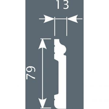 Плинтус Cosca Decor (Коска) PX002, 79х13, 2000 мм, Экополимер