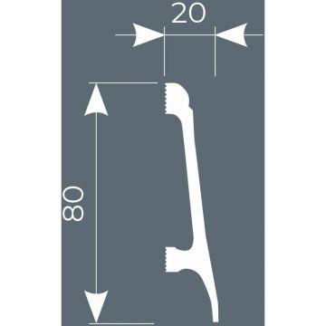 Плинтус Cosca Decor (Коска) PX018, 80х20, 2000 мм, Экополимер