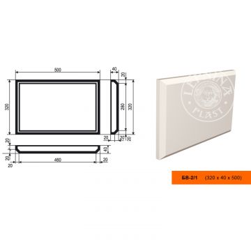 Фасадный боссаж Lepninaplast (Лепнинапласт), 320х40х500 мм, Пенополистирол, БВ-2/1
