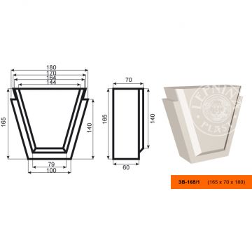 Фасадный замок Lepninaplast (Лепнинапласт), 165х70х180 мм, Пенополистирол, ЗВ-165/1