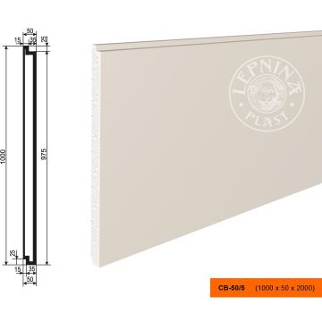 Декоративная панель утепления Lepninaplast (Лепнинапласт), 1000х50х2000 мм, Пенополистирол, СВ-50/5