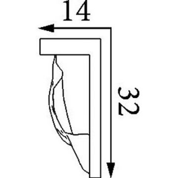 Карниз формовой Прима Лепнина (Prima Lepnina) КФ93, 560х14х31 мм