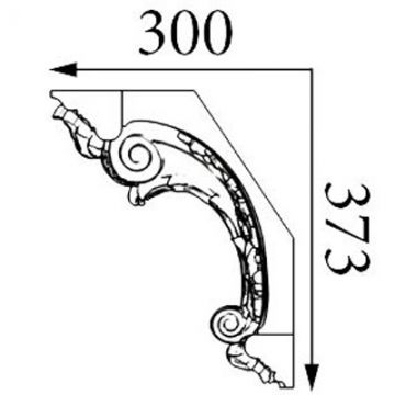 Карниз формовой Прима Лепнина (Prima Lepnina) КФ104 основной, 800х300х373 мм