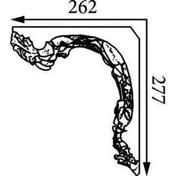 Карниз формовой Прима Лепнина (Prima Lepnina) КФ117 основной, 1680х262х277 мм