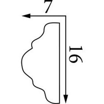 Молдинг тяговый Прима Лепнина (Prima Lepnina) Т10, 500х7х16 мм