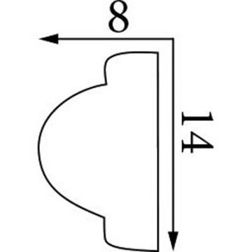 Молдинг тяговый Прима Лепнина (Prima Lepnina) Т12, 500х8х14 мм