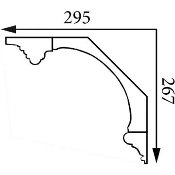 Карниз формовой Прима Лепнина (Prima Lepnina) КФ134а, 1000х267х295 мм