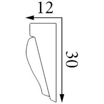 Карниз формовой Прима Лепнина (Prima Lepnina) КФ19, 500х12х30 мм