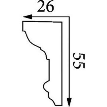 Карниз тяговый Прима Лепнина (Prima Lepnina) КТ33, 670х26х55 мм