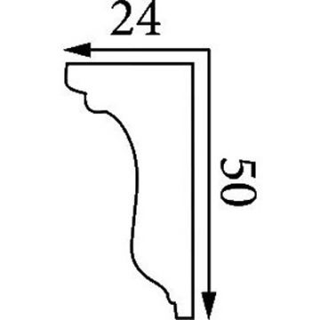 Карниз тяговый Прима Лепнина (Prima Lepnina) КТ34, 640х23х49 мм