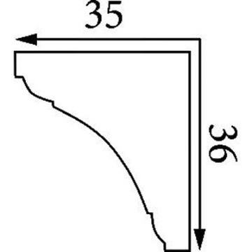 Карниз тяговый Прима Лепнина (Prima Lepnina) КТ35, 800х35х36 мм