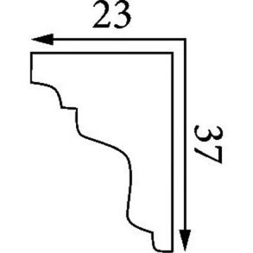 Карниз тяговый Прима Лепнина (Prima Lepnina) КТ36, 650х23х36 мм