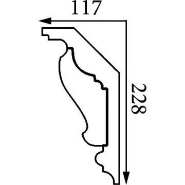 Карниз тяговый Прима Лепнина (Prima Lepnina) КТ43, 1000х115х224 мм