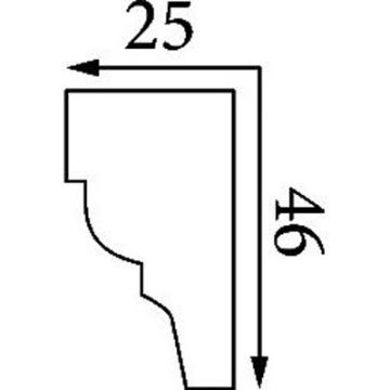 Карниз тяговый Прима Лепнина (Prima Lepnina) КТ71, 800х24х45 мм