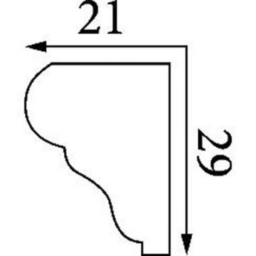 Карниз тяговый Прима Лепнина (Prima Lepnina) КТ74, 700х20х28 мм
