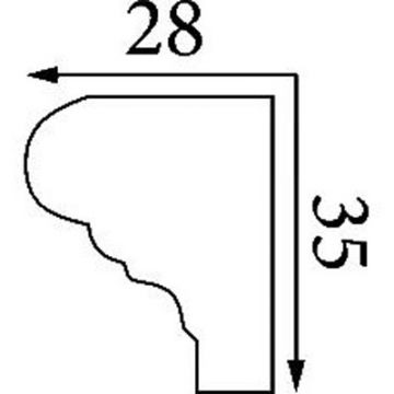 Карниз тяговый Прима Лепнина (Prima Lepnina) КТ75, 710х27х34 мм