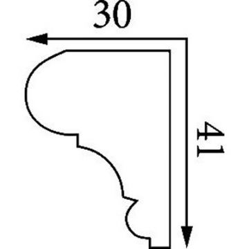 Карниз тяговый Прима Лепнина (Prima Lepnina) КТ82, 740х30х41 мм