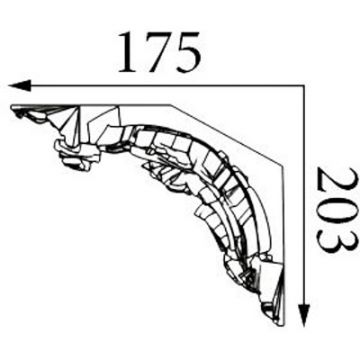 Карниз формовой Прима Лепнина (Prima Lepnina) Кф69а основной, 1000х175х203 мм