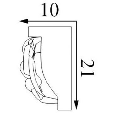 Карниз формовой Прима Лепнина (Prima Lepnina) КФ74, 360х10х21 мм