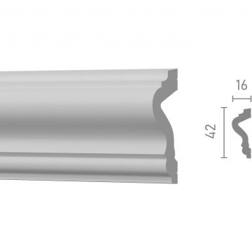 Молдинг ударопрочный R-Line (Р-Лайн) 42x16x2000 мм R2-04216