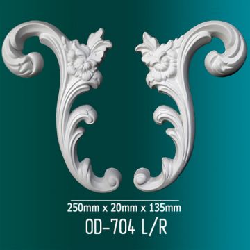 Орнамент Оптимал декор (Optimal decor) OD-704-L/R 250х22х140 мм Белый