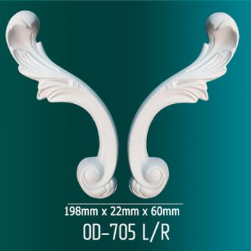Орнамент Оптимал декор (Optimal decor) OD-705-L/R 250х22х140 мм Белый