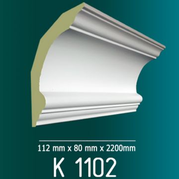 Карниз Оптимал декор (Optimal decor) К 1102 112х80х2200 мм Белый