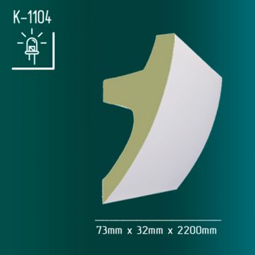 Карниз Оптимал декор (Optimal decor) К 1104 73х32х2200 мм Белый