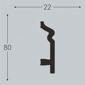 Плинтус напольный Bello Deco (Белло Деко) XPS BD П2 2000х22х80 мм, Белый 00-00106447