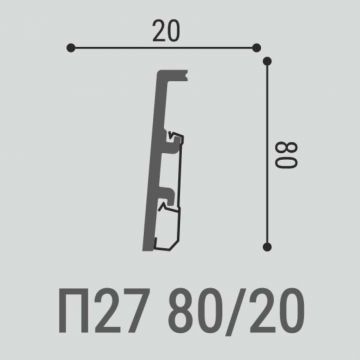 Плинтус напольный с монтажной планкой Bello Deco (Белло Деко) XPS BD П27 МП 2000х20х80 мм, Белый 00-00107924